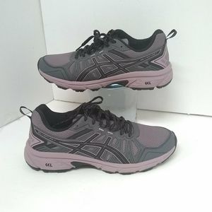 Asics Sneakers Gel Venture 7  Purple Mesh Grey Leather Size 12 NWOT